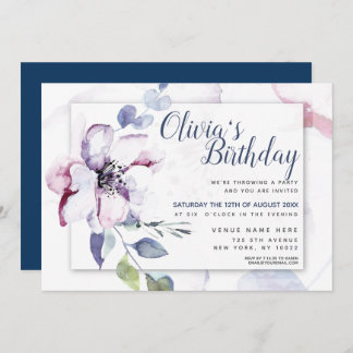 Invitation Chic Blush Watercolor Apple Blossom