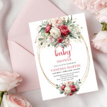 Chic Bohème Rouge Rubis Blanc Or Floral Bébé