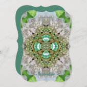 Invitation Chic Bohème Vintage Mode turquoise vert émeraude (Devant / Derrière)