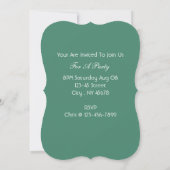 Invitation Chic Bohème Vintage Mode turquoise vert émeraude (Dos)