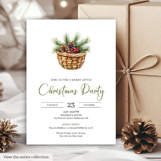 Invitation Chic Boho Botanical Earthy Holiday Party Invites