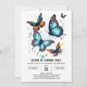 Invitation Chic Boho Butterfly Boy Anniversaire (Devant)