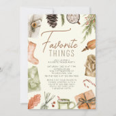 Invitation Chic Boho Cosy Holiday Favori Things Party (Devant)