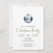 Invitation Chic Boho Cozy Winter Scene Deer Christmas (Devant)
