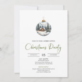 Invitation Chic Boho Cozy Winter Scene Deer Christmas Invites (Devant)