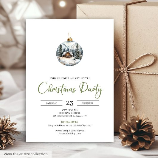 Invitation Chic Boho Cozy Winter Scene Deer Christmas Invites