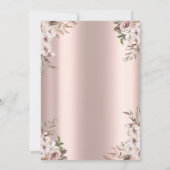 Invitation Chic Boho Flowers Rose Gold 75e anniversaire (Dos)