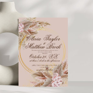 Invitation Chic Boho Pampas Grass meilleur Mariage