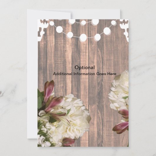 Invitation Chic Boho Rustic Lights mariée et Mariage de chamb (Dos)