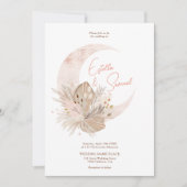 Invitation Chic boho rustique pampas floral lune photo mariag (Devant)
