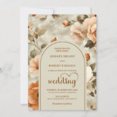 Invitation Chic Boho Rusty Ivory Sage Floral Wedding Invites (Devant)