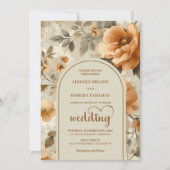 Invitation Chic Boho Terra Cotta Ivory Sage Floral Wedding (Devant)