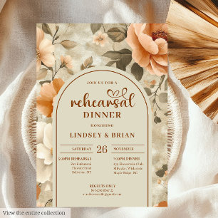 Invitation Chic Boho Terre Cuite Ivoire Sage Floral Répétitio