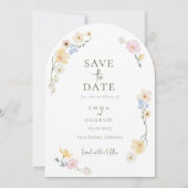 Invitation Chic Boho Wildflowers Wedding Save the Date (Devant)