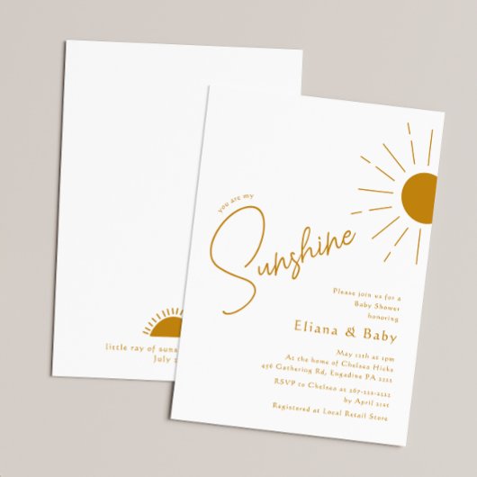 Invitation Chic Boho You Are My Sunshine Baby shower