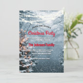 Invitation Chic bois blanc fête des arbres de Noël (Debout devant)