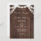 Invitation Chic Bois Chaîne Lumières Mariage de photos QR Cod (Devant)