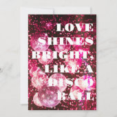 Invitation Chic Bold Parties scintillant rose Retro Mariage d (Devant)