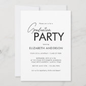 Invitation Chic Bold Typography Graduation Party (Devant)