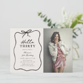 Invitation Chic Bonjour Trente' Photo 30e Anniversaire (Debout devant)