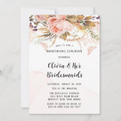 Invitation Chic Botanical Peony Butterfly Bridesmaids Déjeune (Devant)