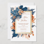 Invitation Chic Botanique Aquarelle Florale Mariage élégant (Devant)