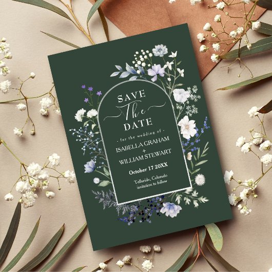 Invitation Chic Botanique Fleur sauvage D'Aquarelle Enregistr