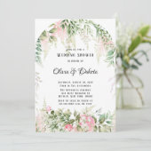 Invitation Chic Botanique Rose Wisteria Wedding shower Floral (Debout devant)
