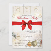 Invitation Chic boules de Noël, Bow entreprise Noël (Devant)