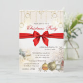 Invitation Chic boules de Noël, Bow entreprise Noël (Debout devant)