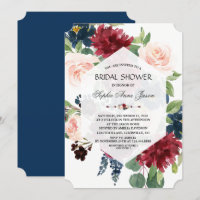 Chic Bourgogne Floral Hexagon Fête des mariées cad