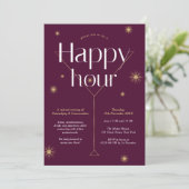 Invitation Chic Bourgogne & Gold Company Networking Happy Hou (Debout devant)