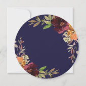 Invitation Chic Bourgogne Orange Floral Mariage de automne d' (Dos)