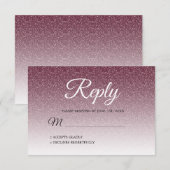 Invitation Chic Bourgogne Parties scintillant Ombre RSVP (Devant / Derrière)