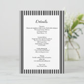 Invitation Chic Bow Minimalist Stripe Black White wedding (Debout devant)