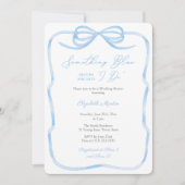 Invitation Chic Bow Quelque Chose De Bleu Avant De Faire Fête (Devant)