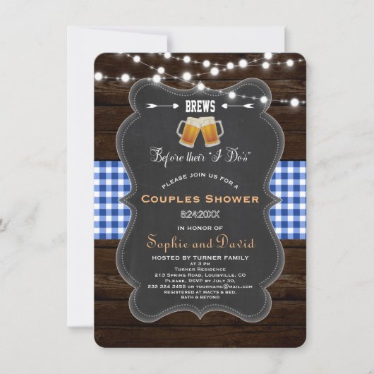 Invitation Chic BREWS avant leur Fiançailles "je fais" (Devant)