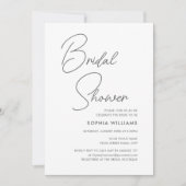 Invitation Chic Bridal Shower Modern Script Teal Stripes (Devant)