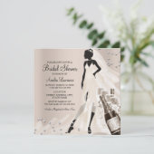 Invitation Chic Bride & Sparkle Diamond Fête des mariées 2 (Debout devant)