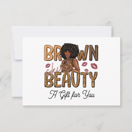 Invitation Chic Brown Beauté Certificat cadeau (Devant)
