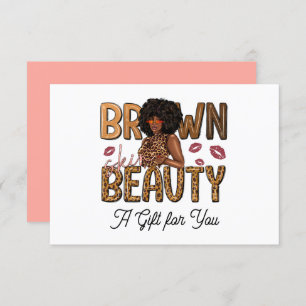 Invitation Chic Brown Beauté Certificat cadeau