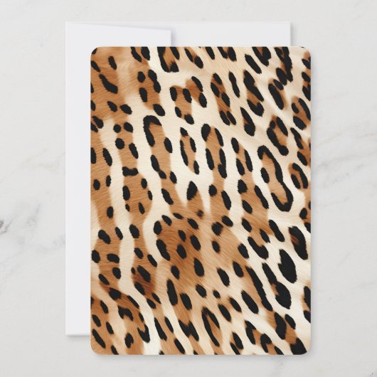 Invitation Chic Brown crème Leopard Gold Parties scintillant (Dos)