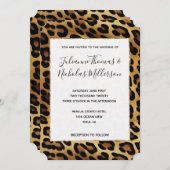 Invitation Chic Brown Leopard Mariage (Devant / Derrière)