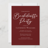 Invitation Chic Burgundy Bachelorette Party (Devant)