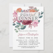 Invitation Chic Burgundy & Blush Wedding Rehearsal Dinner  (Devant)