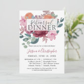 Invitation Chic Burgundy & Blush Wedding Rehearsal Dinner  (Debout devant)