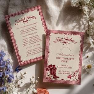 Invitation Chic Burgundy Dernière Fête de Bachelorette