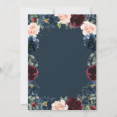 Invitation Chic Burgundy Navy Blue Blush FlorMariage (Dos)