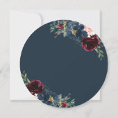 Invitation Chic Burgundy Navy Blue Blush FlorMariage (Dos)