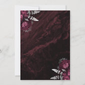 Invitation Chic Burgundy Silver Floral Wedding Enregistrer la (Dos)